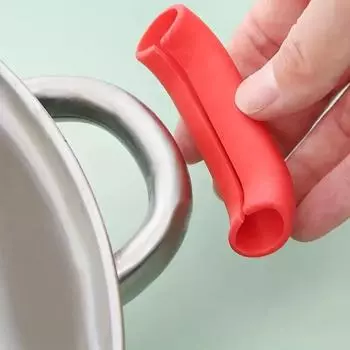 2 шт. термостойкая крышка для ручки кастрюли силиконовая кастрюля ушной зажим держатель крышка пароварка кастрюля синий