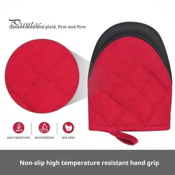 2 шт. термостойкие прихватки с петлей для подвешивания нескользящие перчатки для выпечки кухонные прихватки для гриля красный