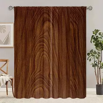 2 шт. - текстура древесины - занавеска с принтом - материал полиэстер - подходит для спальни, гостиной, кабинета, частной занавески 30inchx65inchx2Pcs