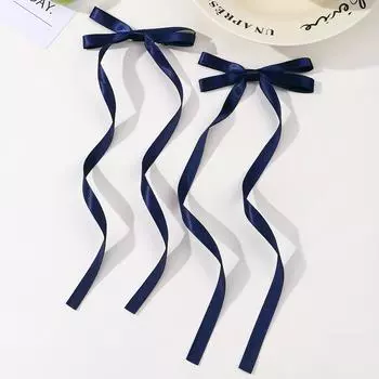 2 шт. тканевый бант для волос заколка для женщин девочек ленточные заколки для волос головной убор черный белый бант верхняя заколка женские аксессуары для волос