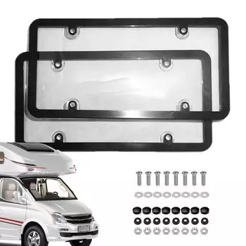 2 шт. Тонированные крышки номерного знака, прозрачная рамка, прозрачная защитная крышка номерного знака для транспортных средств США и Канады красный