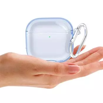 2 шт. TPU мягкий чехол для кожи противоударный прозрачный чехол с карабином прозрачный чехол против падения для Apple Airpods 4 (2024) чёрный