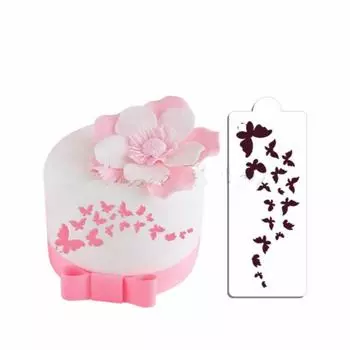 2 шт./трафарет с бабочками для украшения кексов и печенья, пластиковый трафарет для торта из помадки, шаблон «сделай сам»