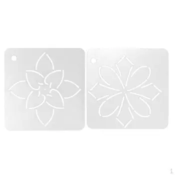 2 шт. Трафарет с цветочным дизайном, пластиковый шаблон для лоскутного шитья
