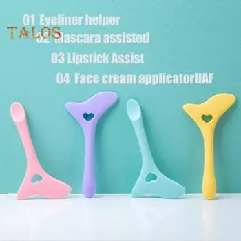 2 шт. трафаретов для подводки глаз, шаблон для макияжа с крыльями для начинающих, многоцелевой силиконовый инструмент для макияжа глаз, аппликатор для туши и помады 2pcs синий