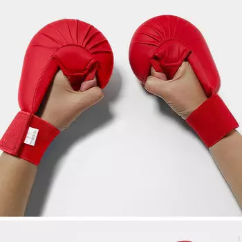 2 шт. тренировочные перчатки для каратэ, перчатки ММА, защита для соревнований, профессиональный спарринг M синий