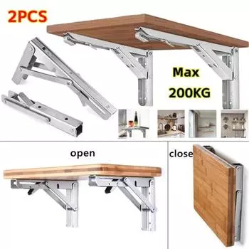2 шт. треугольный складной угловой кронштейн, тяжелая опора, регулируемые настенные полки, настенные полки, полки для домашнего оборудования с винтами
