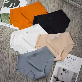 2 шт. трусы, трусики без следов, женские ледяные шелковые трусы для спорта и фитнеса, женские трусы, ягодицы, хлопковые антибактериальные промежности, до середины талии M