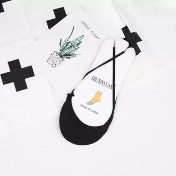 2 шт. туфли на высоком каблуке и носки с коротким носком женские носки с полупальцами каблук без следов дышащие носки с ремешком лето 2pcs чёрный