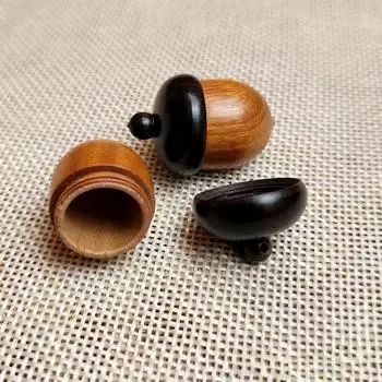 2 шт., твердая деревянная бутылка для хранения ключей, пряжка, украшение для автомобиля, таблетница, спасательный дубовый фрукт, подвеска, сделай сам, контейнер для ароматерапии