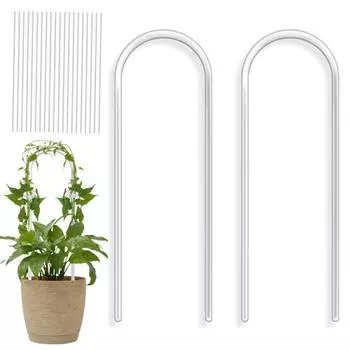 2 шт. U-образная акриловая решетка для растений, прозрачная опора для растений с завязками, решетка для вьющихся растений для небольших комнатных растений, плющ, монстера S