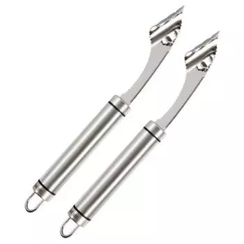 2 шт. Удалитель сердцевины перца чили Спиральная зубчатая машина для удаления чешуи Легкая рукоятка Кухонный резак Слайсер для перцев, огурцов, горькой дыни 2pcs