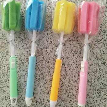 2 шт. Удлиненная ручка, выдвижная щетка для мытья чашек, щетка для бутылок, ручка из полипропилена, широко используемая губчатая щетка для мытья чашек