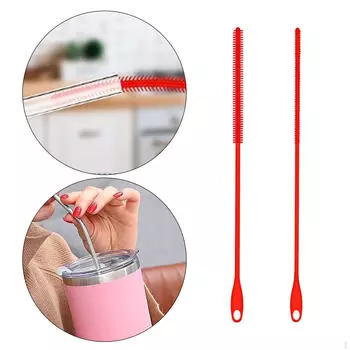 2 шт., удлиненные соломенные щетки для чистки, силиконовая бутылка, подвесная щетка для чашки, многоразовая щелевая