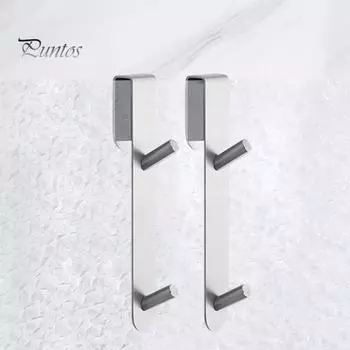 2 шт. удлиненный крючок для душевой двери, нержавеющий, прочный, несущий нагрузку, простой в установке, безрамный стеклянный крючок для полотенец для душевой двери в ванную комнату 2pcs чёрный