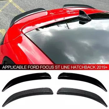 2 шт., удлинитель заднего спойлера для автомобиля, спойлер черного цвета, автозапчасти для укладки для Ford Focus ST Line Hatchback 2019-2024 чёрный