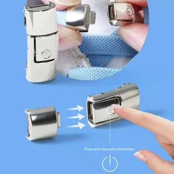 2 шт. удобные шнурки без завязок, компактные шнурки с пряжкой для обуви, шнурки с разъемом для ежедневного использования серебряный