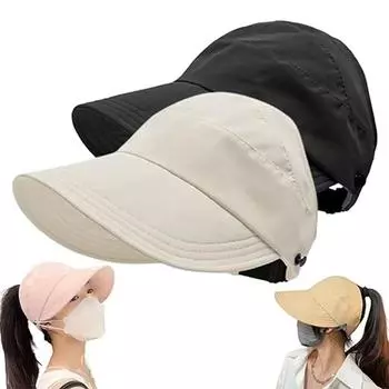 2 шт. УФ-защитная шляпа с большими полями и открытым верхом для отдыха на природе, путешествий