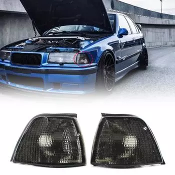 2 шт. угловой светильник из АБС-пластика, сменный корпус, левый и правый указатель поворота серый