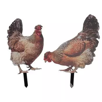 2 шт., украшение для садового кола, акриловое стереоскопическое моделирование, красочная уличная вилка для куриного заземления