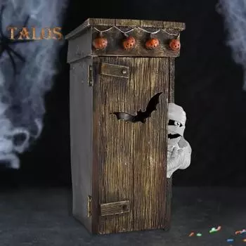 2 шт. украшение для туалета в виде мумии, анимированная говорящая мумия, туалет снаружи дома, жуткая деревянная мумия, украшение для рабочего стола 2pcs