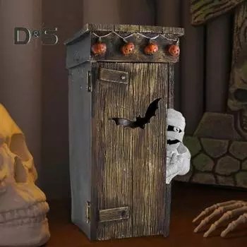 2 шт. украшение для туалета в виде мумии, анимированная говорящая мумия, туалет снаружи дома, жуткая деревянная мумия, украшение для рабочего стола 2pcs