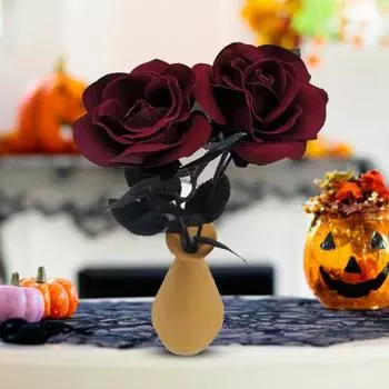 2 шт., украшение из искусственных цветов на Хэллоуин, реалистичный букет из кровавых роз, искусственные цветы для фестивалей с привидениями, вечеринок, домашнего декора розовый