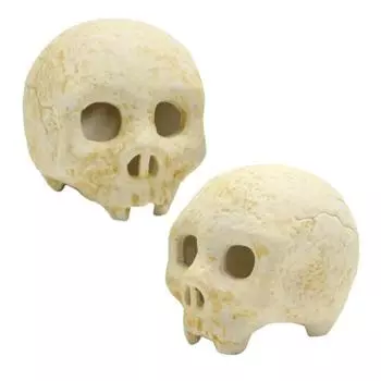 2 шт., украшение в виде черепа, керамический многоразовый огнеупорный декор в виде черепа на Хэллоуин для вечеринки, барбекю, костра, усилитель жуткой атмосферы