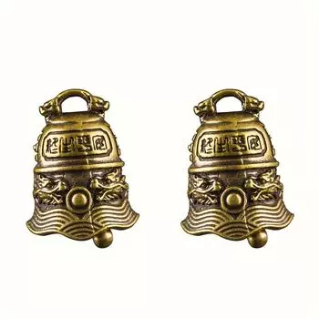 2 шт., украшение в виде колокольчика, подвесной декор, ручной декор, ретро-декор, уникальная форма, подвесной декор в виде колокольчика, ретро специальный подвесной колокольчик, декоративный кулон в виде колокольчика, латунь 2pcs