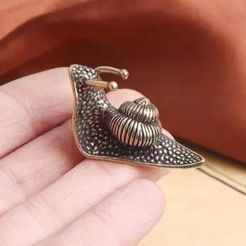 2 шт., украшение в виде улитки, ретро медная мини-статуя улитки, тонкая работа, очаровательная фигурка улитки для украшения домашнего стола