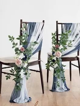 2 шт. Украшения для стульев, стулья, задняя скамья, розы, цветы, свадебная композиция для прохода, декор для дома, свадебной церемонии на открытом воздухе коричневый