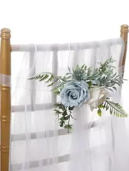 2 шт. украшения для свадебного прохода, роза, спинка стула, маркер для прохода с цветами, скамья, цветочная композиция для украшения свадебной церемонии с искусственными цветами синий