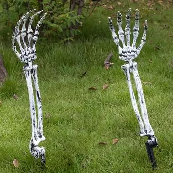 2 шт украшения Хэллоуин двор пол заглушка пара костюм имитация руки кость скелет рука призрака