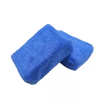 2 шт. ультратонких волоконных аппликационных подушечек, губка для мытья автомобиля, высококачественная ультратонкая волоконная губка и чистящая подушечка 2Pcs синий
