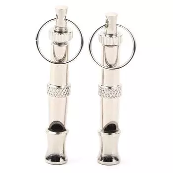 2 шт. Ультразвуковой свисток из нержавеющей стали, портативный тренажер для дрессировки собак, голубей и птиц