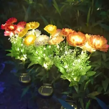 2 шт., уличные солнечные фонари IP65, водонепроницаемые, простые в установке, декоративные, реалистичные, пионы, цветочные садовые лампы, светодиодные светильники для дорожек пионов, декор красный