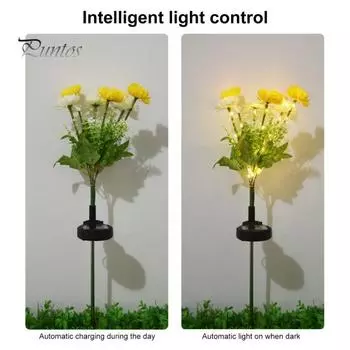 2 шт., уличные солнечные фонари IP65, водонепроницаемые, простые в установке, декоративные, реалистичные, пионы, цветочные садовые лампы, светодиодные светильники для дорожек пионов, декор красный