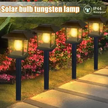 2 шт. Уличный солнечный газонный светильник, водонепроницаемый ландшафтный садовый светильник, декоративный канальный светильник, двор, передние и задние двери B-2PCS