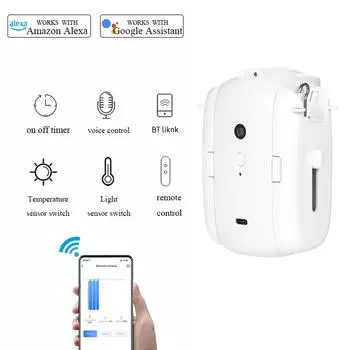 2 шт. умный электрический мотор для штор, открывалка для штор, голосовое управление, таймер, датчик освещенности BT белый