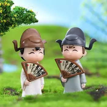 2 шт. уникальная художественная пластиковая фигурка пары микропейзаж любовник украшение для дома декор серый