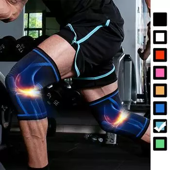 2 шт. унисекс компрессионные наколенники для бега, баскетбола, подъемные наколенники L чёрный