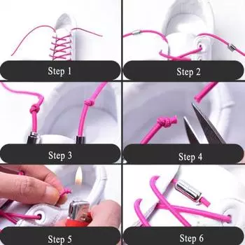 2 шт. унисекс ленивые эластичные круглые кроссовки без завязок сменные шнурки для обуви чёрный