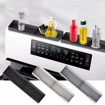 2 шт. универсальная магнитная полка для специй на плиту, термостойкая, нескользящая, многоразовая, простая в использовании 1 Pair чёрный