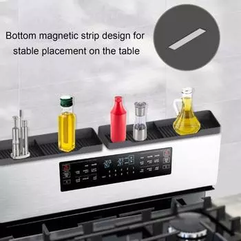 2 шт. универсальная магнитная полка для плиты, подставка для специй, термостойкая, нескользящая, многоразовая, легкая серый
