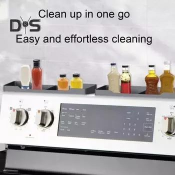 2 шт. Универсальная магнитная полка для специй на плиту, термостойкая, нескользящая, многоразовая, легко моющаяся, органайзер для плиты, полка над плитой 1 Pair чёрный