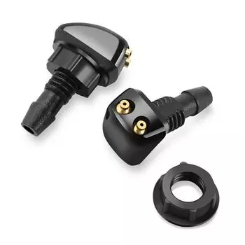 2 шт., универсальная насадка для омывателя лобового стекла, форсунка для стеклоочистителя, струйный распылитель, регулируемый выходной носик для воды чёрный