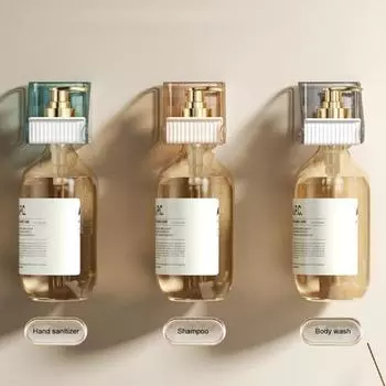 2 шт. универсальная полка для бутылок с гелем для душа, настенная, самоклеящаяся, без дырокола, простая установка, компактный держатель для бутылок в ванной комнате серый