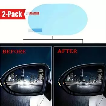 2 шт. Универсальная противотуманная антибликовая водонепроницаемая автомобильная тюнинговая пленка для зеркала заднего вида, наружные детали, аксессуары для автомобильного стекла небесно-голубой