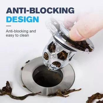 2 шт., универсальная сливная пробка для раковины, ловушка для волос, полированная поверхность, нержавеющая, устойчивая к коррозии, противозасоряющаяся раковина 2pcs серебряный