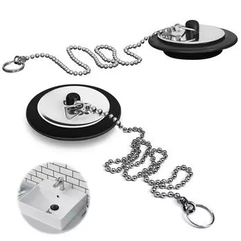 2 шт. универсальная заглушка для раковины, сменная заглушка для ванны, сменная заглушка для кухонной раковины, цепь 40 см 2 PCS